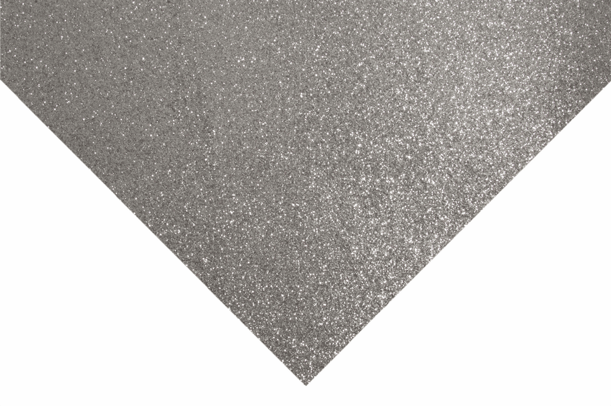 Trimits Glitter Felt Sheets - Silver 30 x 23cm (Pack of 10)