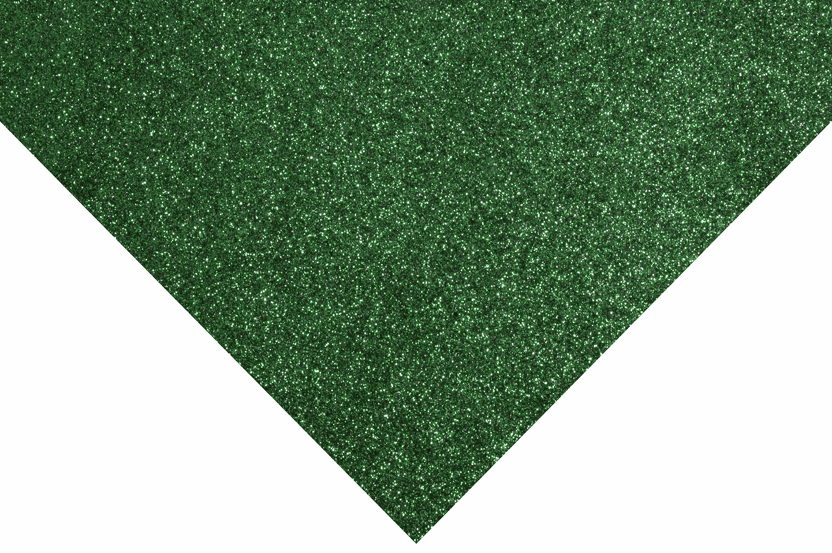 Trimits Glitter Felt Sheets - Green 30 x 23cm (Pack of 10)