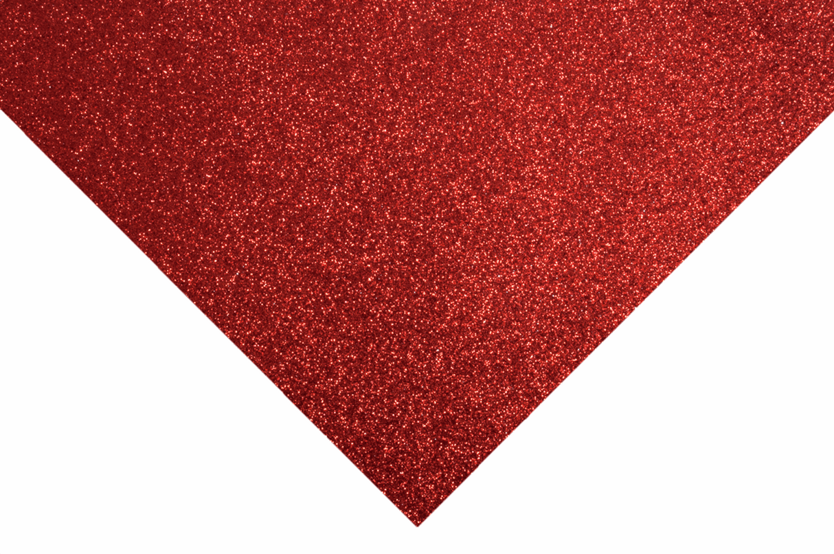 Trimits Glitter Felt Sheets - Red 30 x 23cm (Pack of 10)