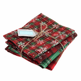 Fat Quarter Pack - Printed Christmas Tartan: Greens (4 Pieces)