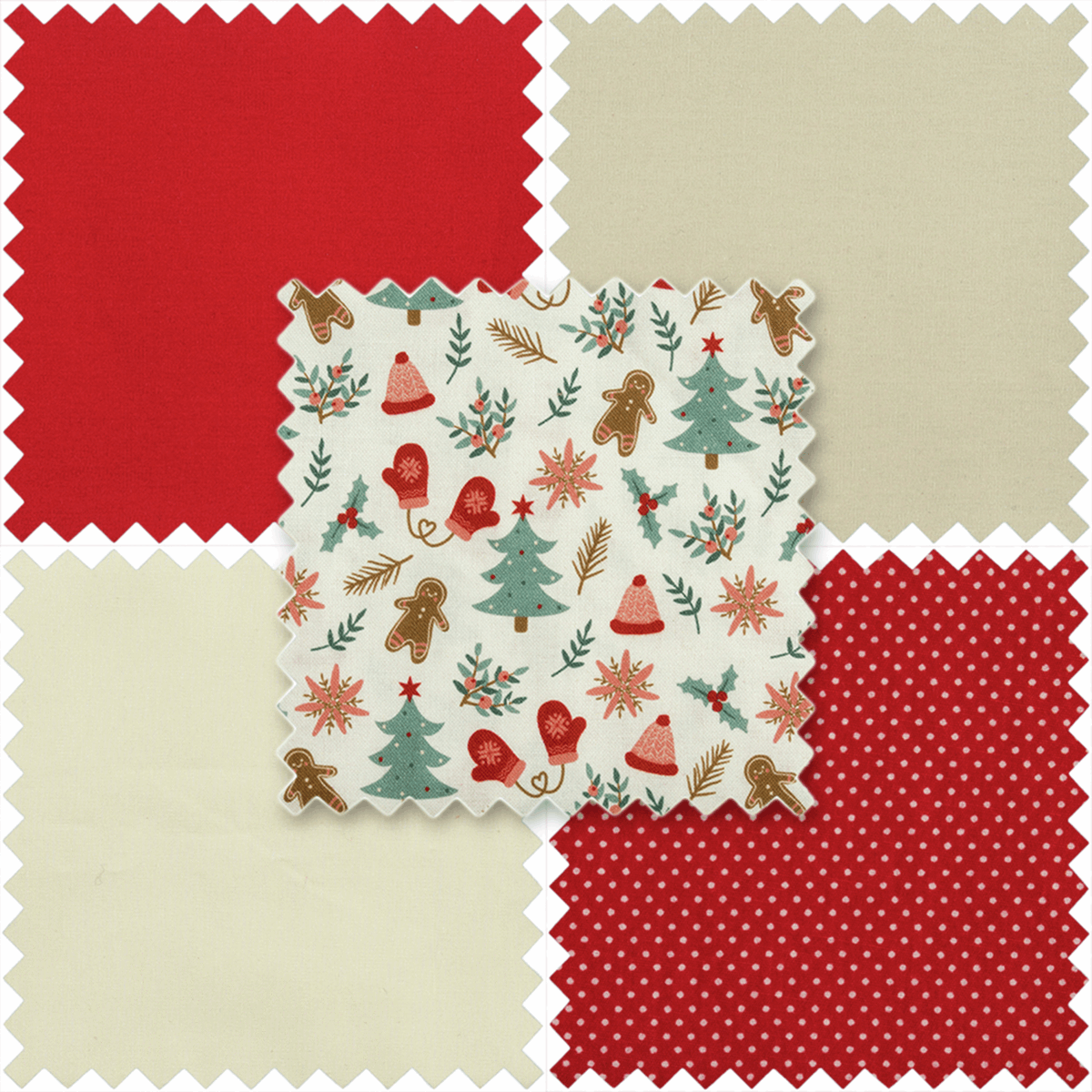 Trimits Fat Quarter Pack - Gingerbread (5 Pieces)