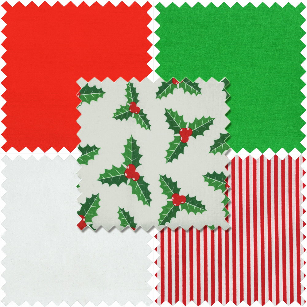 Fabric Pack / Fat Quarters - Christmas (5 Pieces) - Great for face masks too