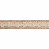 Cotton Trimmed Hessian Fabric Roll - 10m x 28mm Natural