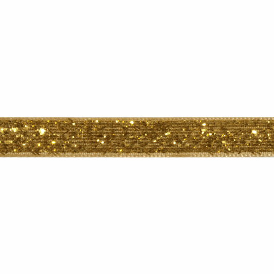 Gold Glitter Velvet Ribbon - 20m x 10mm
