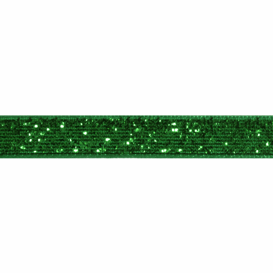 Green Glitter Velvet Ribbon - 20m x 10mm