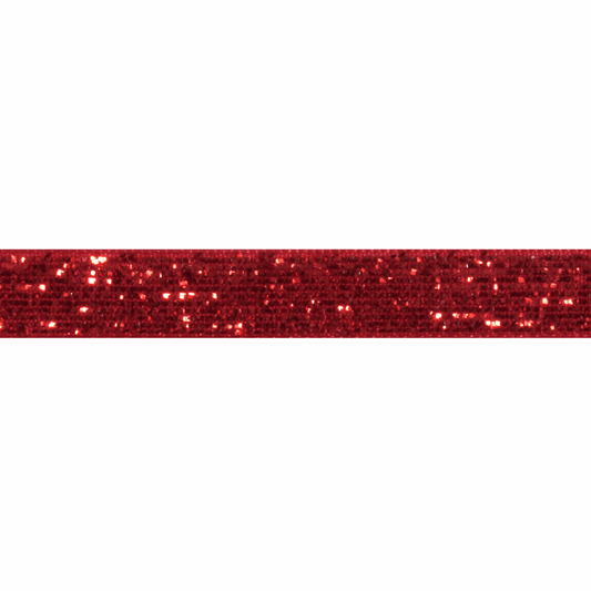 Red Glitter Velvet Ribbon - 20m x 10mm