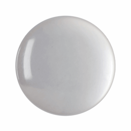 Hemline Round Shiny White Button - 11.25mm (Pack of 8)