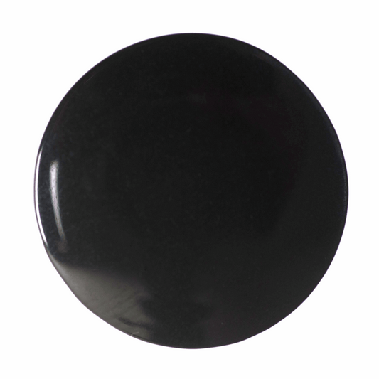 Hemline Shiny Black Button - 16.25mm (Pack of 6)