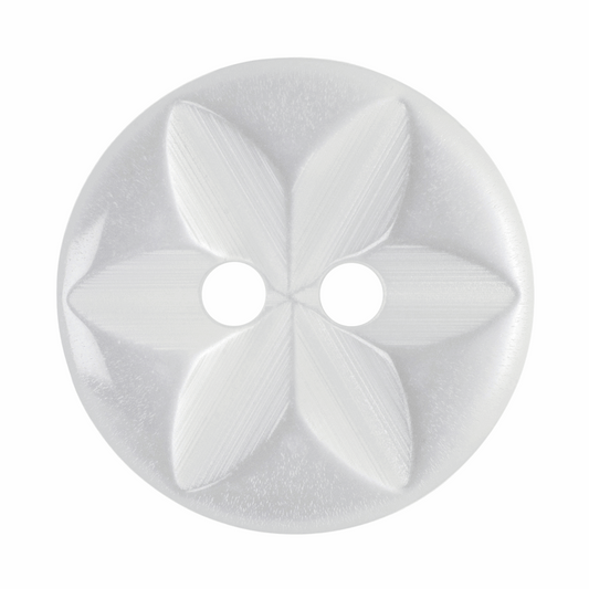 Hemline White Star Button - 16.25mm (Pack of 6)