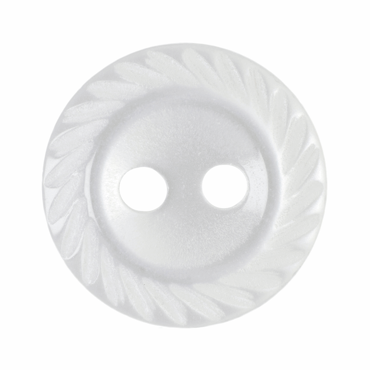 Hemline Fancy Edge White Button - 11.25mm (Pack of 17)