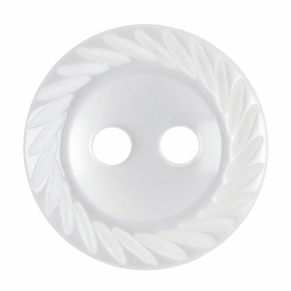 Hemline Fancy Edge White Button - 13.75mm (Pack of 11)