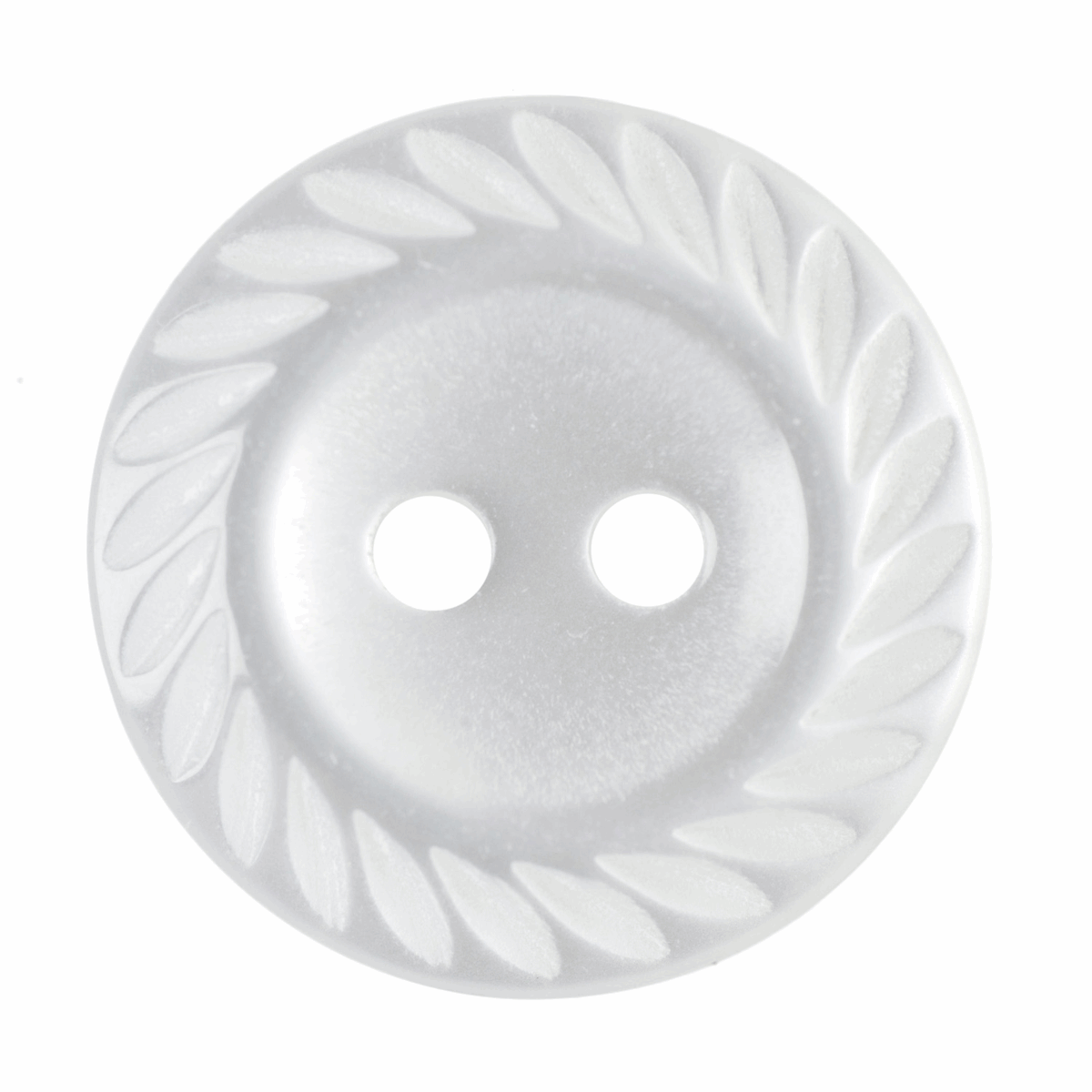 Hemline Fancy Edge White Button - 16.25mm (Pack of 8)