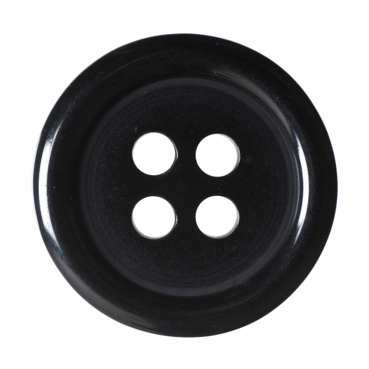 Hemline 4-Hole Black Button - 15mm (Pack of 10)