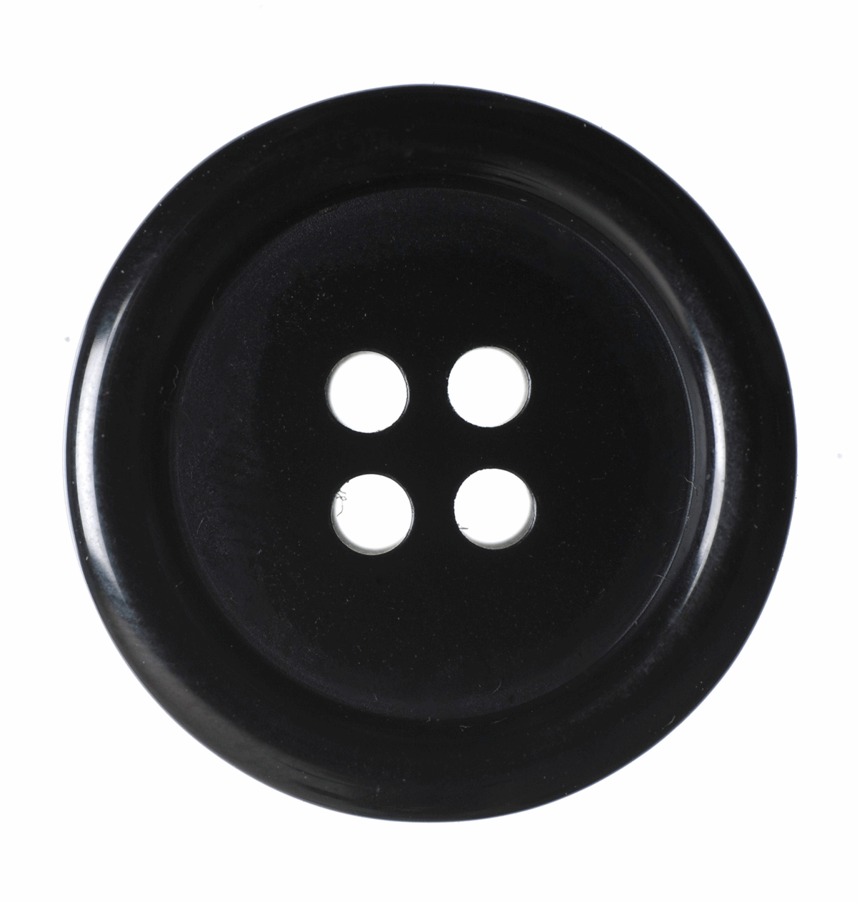 Hemline 4-Hole Black Button - 20mm (Pack of 6)
