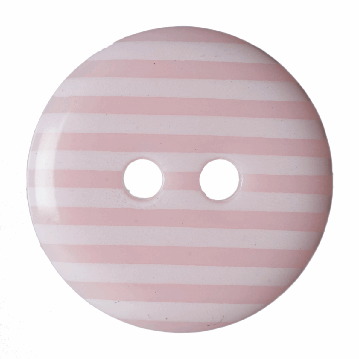 Hemline Pink Striped Button - 15mm (Pack of 6)