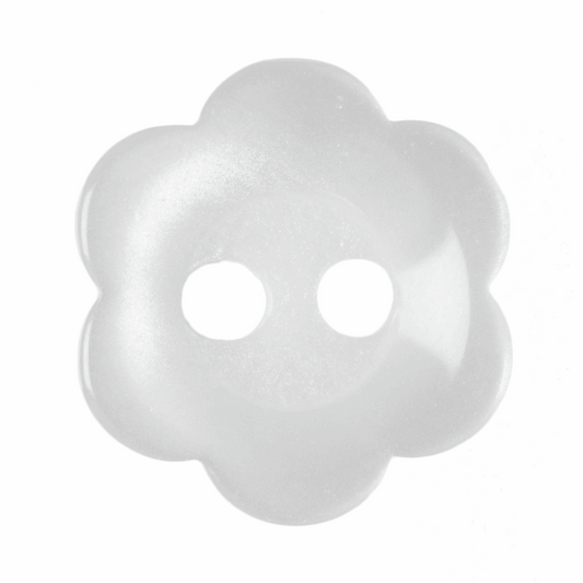 Hemline White Flower Button - 10mm (Pack of 17)