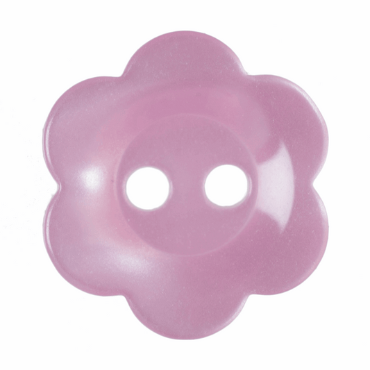 Hemline Pink Flower Button - 12.5mm (Pack of 12)