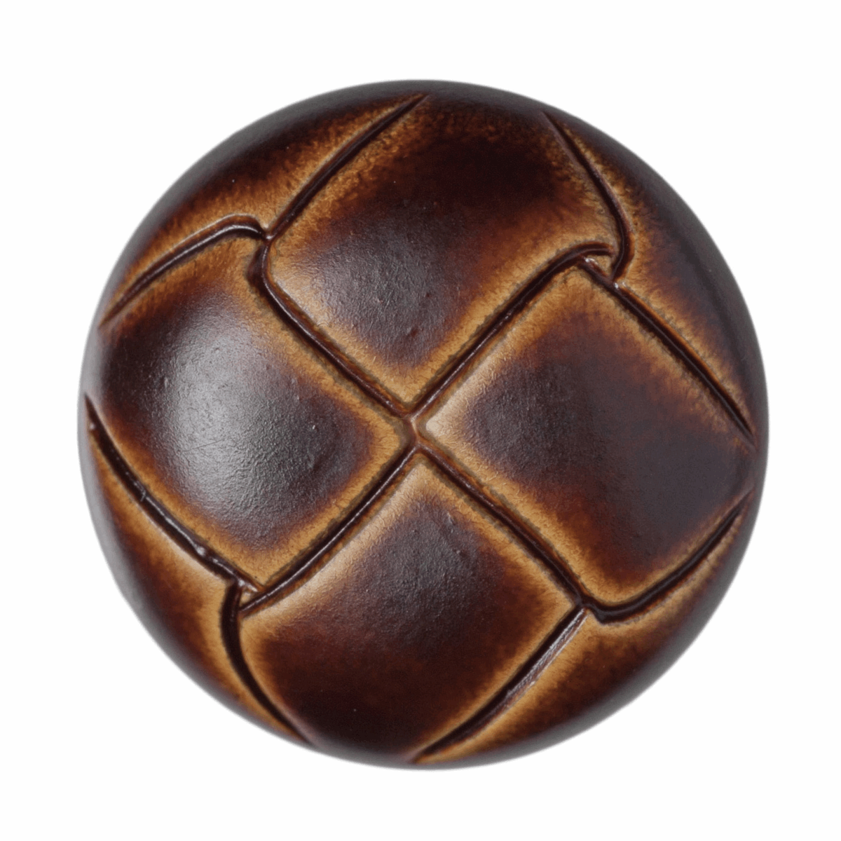 Hemline Brown Leather Button - 15mm (Pack of 3)