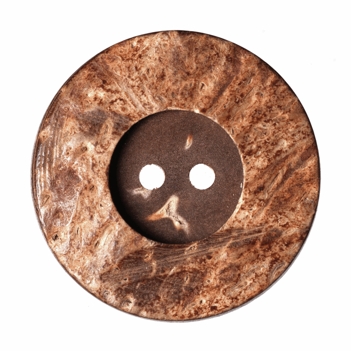 Hemline Round Wooden Button - 28mm (Pack of 2)