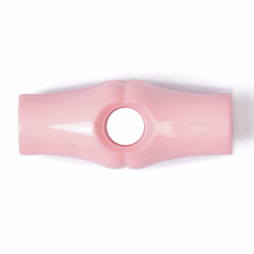 Hemline Pink Toggle Shaped Button - 12mm (Pack of 3)