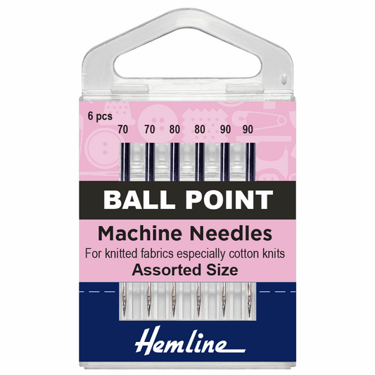 Ball Point Sewing Machine Needles - Assorted 6 Pack