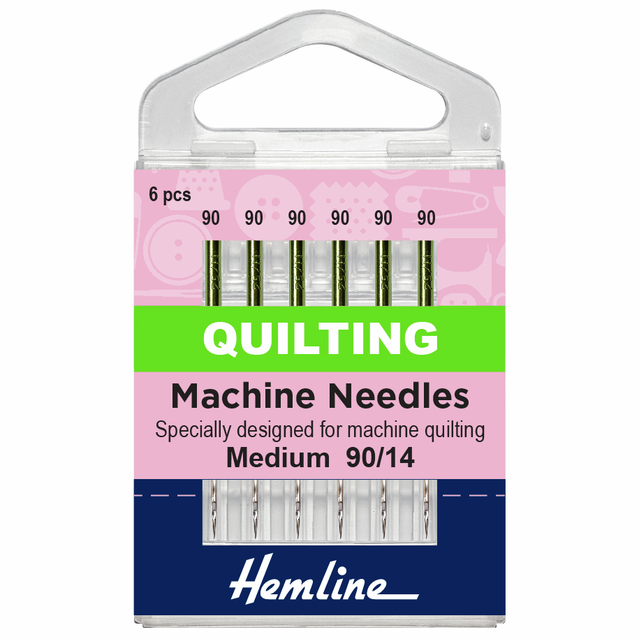 Hemline Quilting Sewing Machine Needles - Medium 90/14 (Pack of 6)