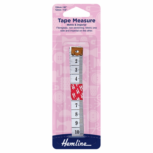 Hemline Metric/Imperial Tape Measure - 150cm