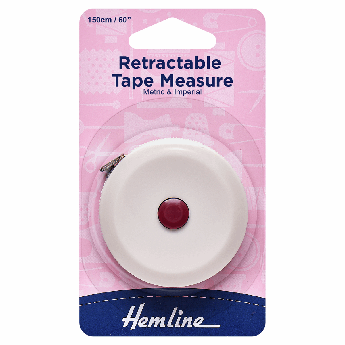 Hemline Retractable Tape Measure - 150cm