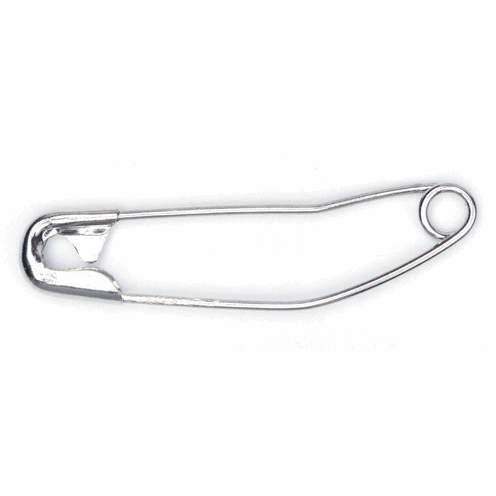 Curved Nickel Safety Pins x 60 - 38mm