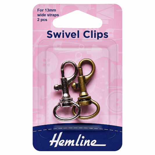 Hemline Bronze & Metal Swivel Clip - 13mm (2 pack)