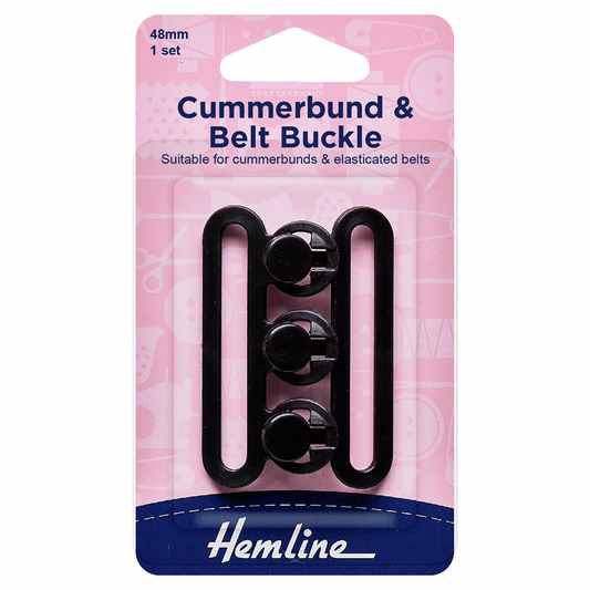 Hemline Black Cummerbund Clip - 48mm