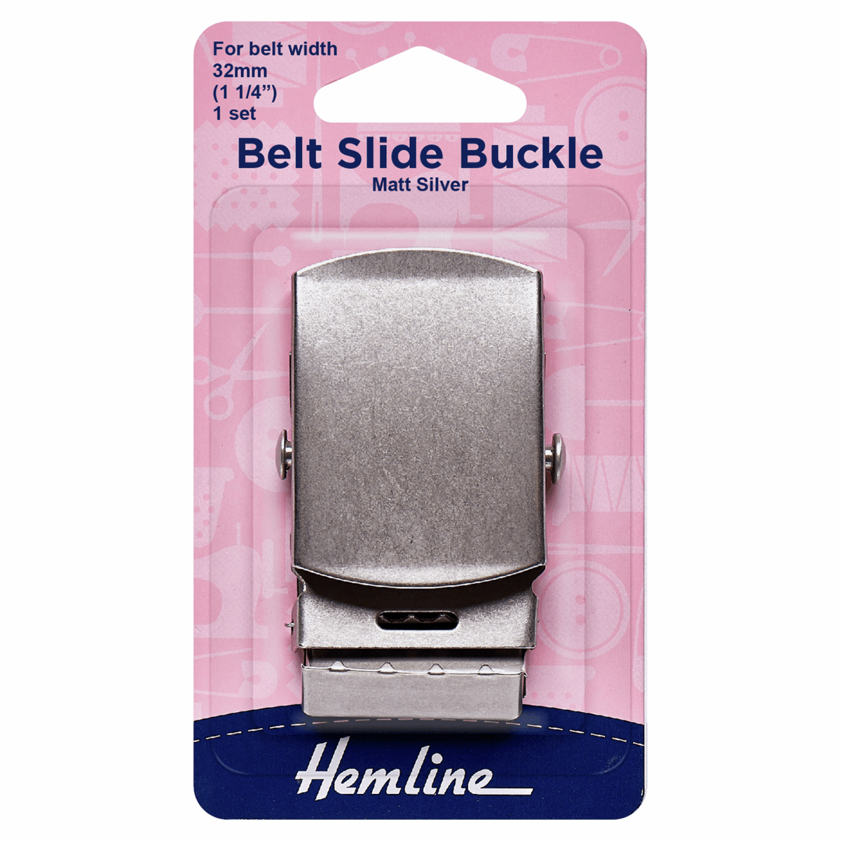 Hemline Silver Belt Slide Buckle