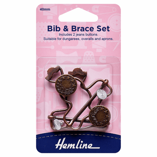 Hemline Bronze Bib and Brace Set - 40mm (Pack of 2)