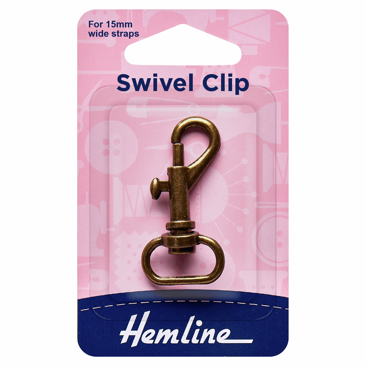 Hemline Bronze Swivel Clip - 15mm