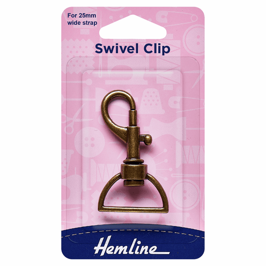 Hemline Bronze Swivel Clip - 25mm