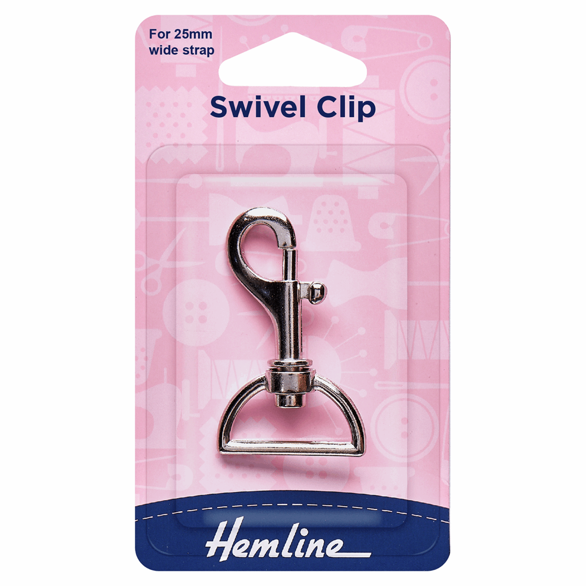 Hemline Nickel Swivel Clip - 25mm