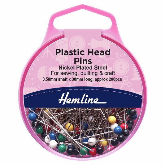 Plastic Head Nickel Pins x 200 - 0.58mm x 38mm