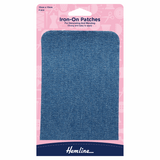 Hemline Iron-on Cotton Twill Patches - Light Denim 10 x 15cm (Pack of 2)