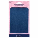 Hemline Iron-on Cotton Twill Patches - Mid Denim 10 x 15cm (Pack of 2)