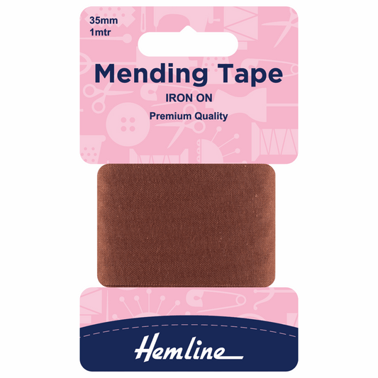 Hemline Brown Iron-On Mending Tape - 100cm x 38mm