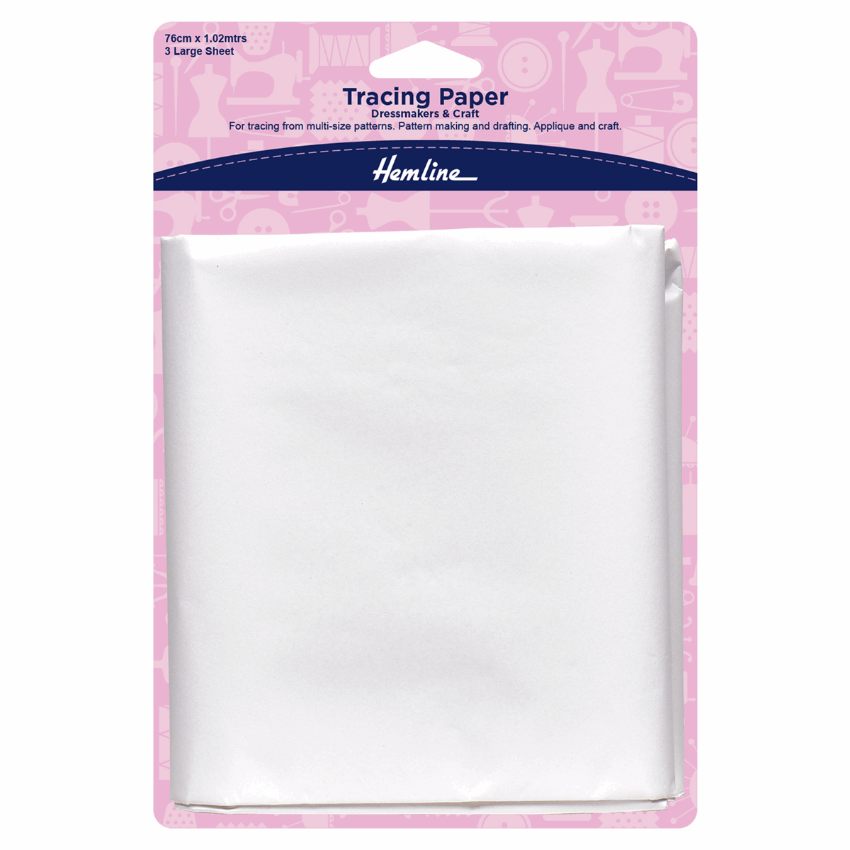 Hemline Plain Tracing Paper - 76cm x 102cm