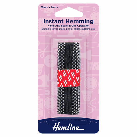 Hemline Instant Hemming Tape - Black 2m x 20mm