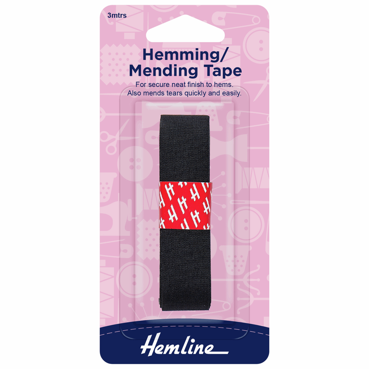 Hemline Hemming Tape - Black 3m x 20mm