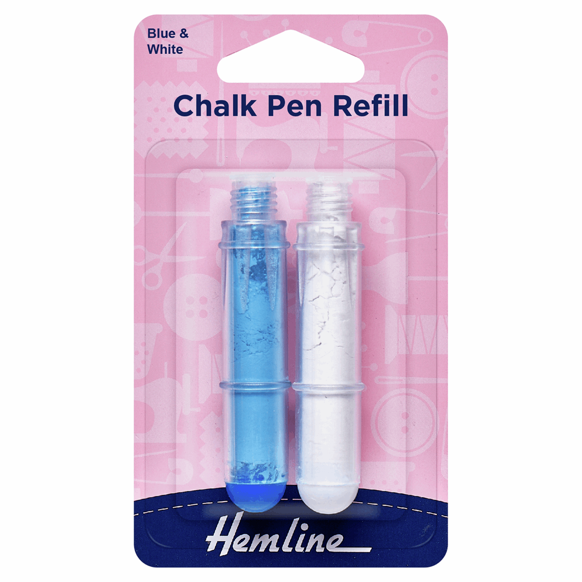 Hemline Chaco Chalk Pen Refills (Blue & White)