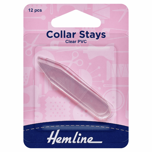 Hemline Clear Collar Stay (Pack of 12)