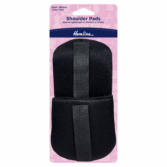 Hemline Black Shirt/Blouse Shoulder Pad - Small (Pack of 2)