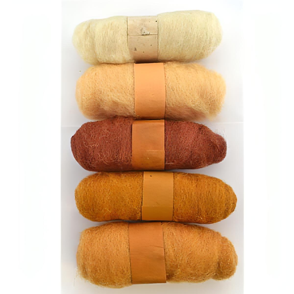 Felting Fibre Wool 20g - Assorted Creams (5 Pack)