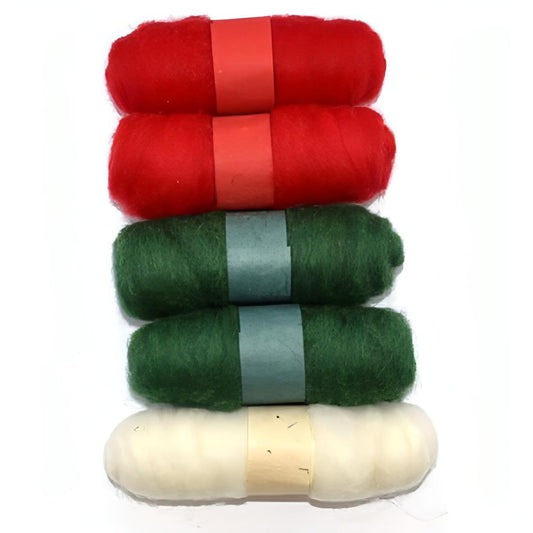 Felting Fibre Wool 20g - Xmas Edition (5 Pack)
