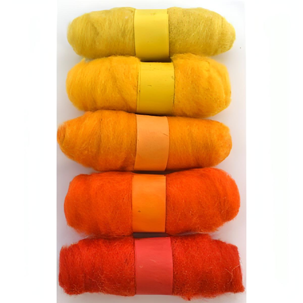 Felting Fibre Wool 20g - Assorted Yellows (5 Pack)