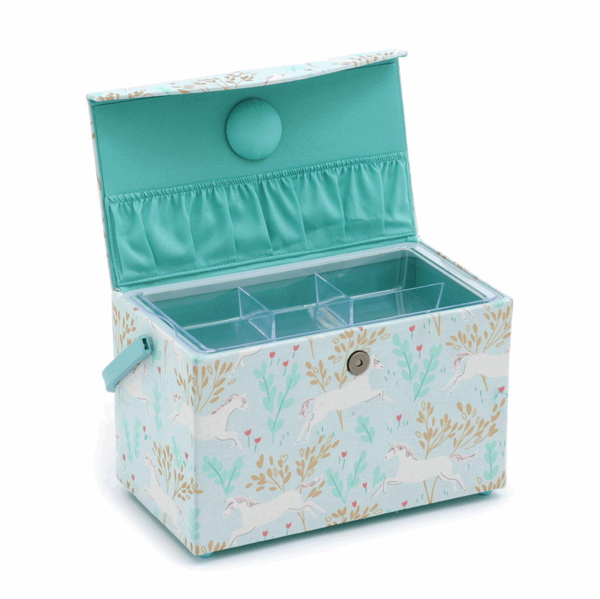 Unicorn Dash Sewing Box with Lid - Medium